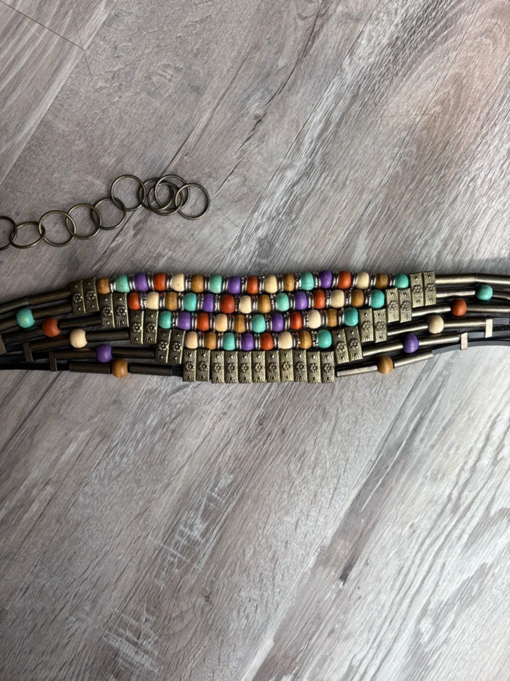 Leather and Beaded Belt - Picture 3 of 6